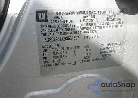 2009 Saturn Vue Hybrid z USA, uszkodzony, nr VIN 3GSCL93ZX9S631397